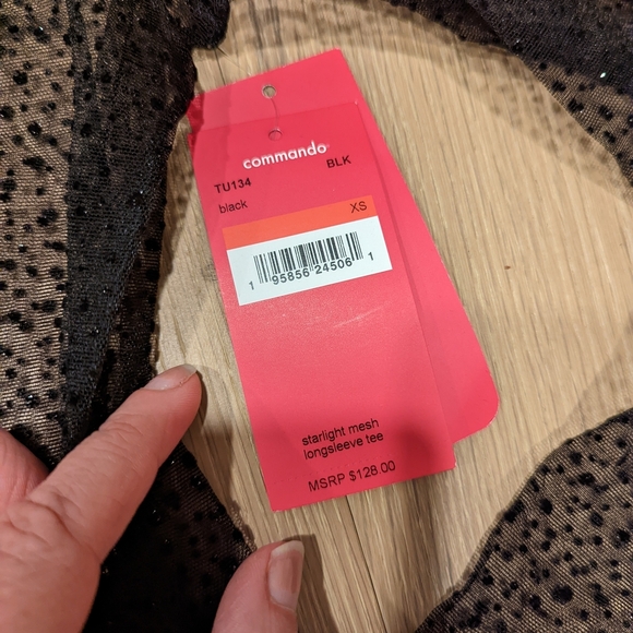 Sheer Black Long Sleeve Top with Sparkles - Picture 5 of 7